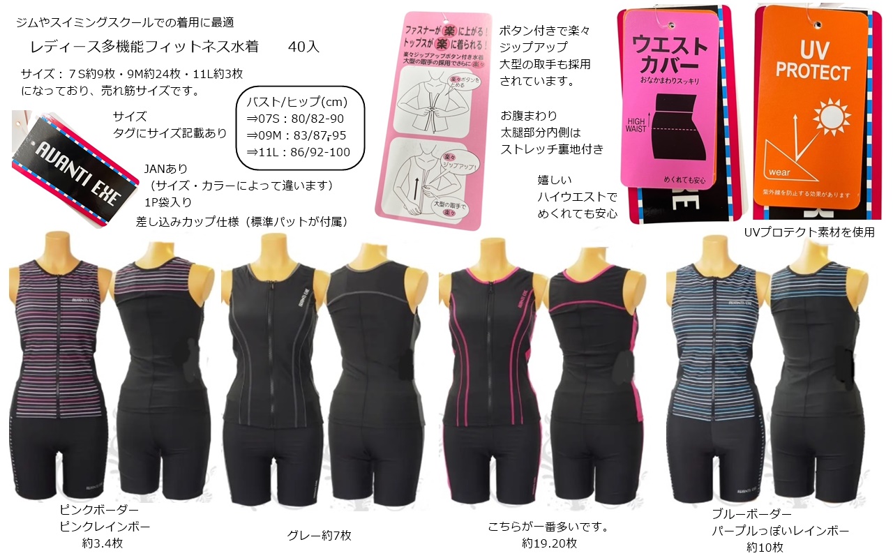 全量でさらにお買い得！楽天ランキング3位獲得！　超売れ筋品！！レディース多機能フィットネス水着　約700枚