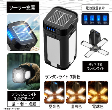 【 MOMTAG 】 ソーラー充電式 4パネルライト　24個　HDL-1225　4580800471225