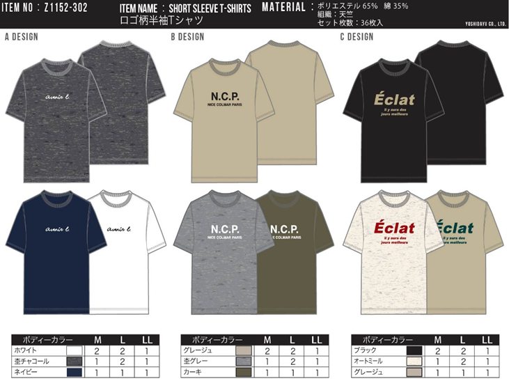 メンズ　ロゴ柄半袖Tシャツ　36枚セット　Z1152-302