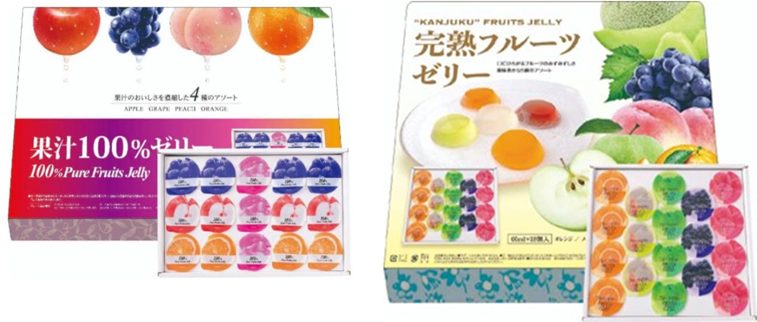 リボン 　果汁100％ゼリーギフト　30個　4903316601045　/　完熟ゼリーギフト　30個　4903316601007