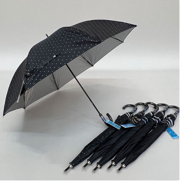 梅雨＆熱中症対策！　晴雨兼用裏シルバー５０ｃｍ手開き傘　20本　53-18500