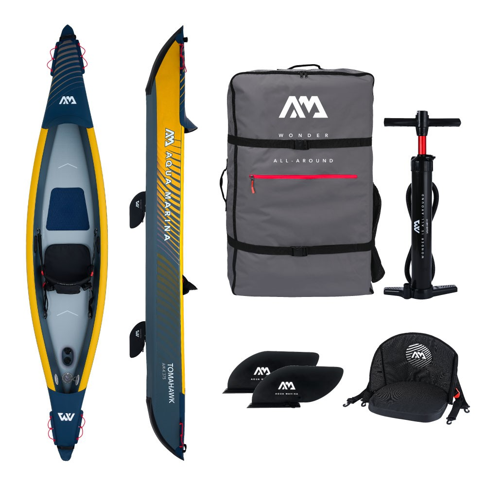 大型送料サービス！AQUA MARINA(アクアマリーナ) Tomahawk AIR-K 375 トマホーク カヤック インフレータブル 1人乗り　1台　AIR-K375-A