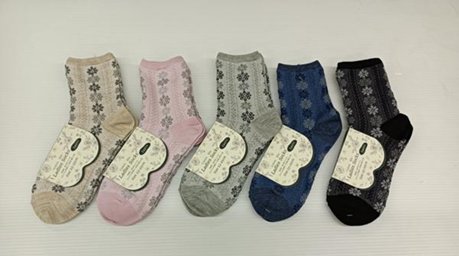 婦人綿混フロート花柄クルーソックス２P　50個　1003633241