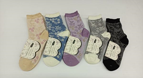 婦人綿混総花柄クルーソックス２P　50個　1003633281
