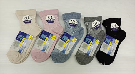 婦人フロート花柄メッシュクルー２Ｐ　50個　1003633411　　