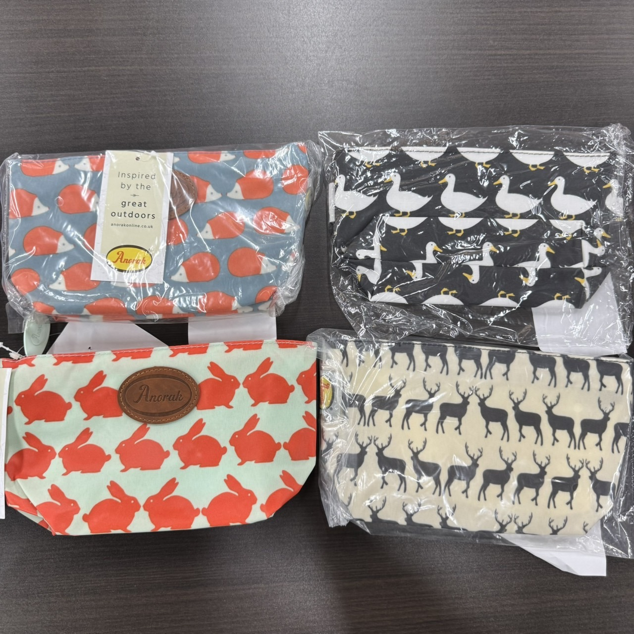 Anorak アノラック　ワッペン付きポーチ　4柄アソート　40個　6025006600　6025006700　6025006800　6025006900