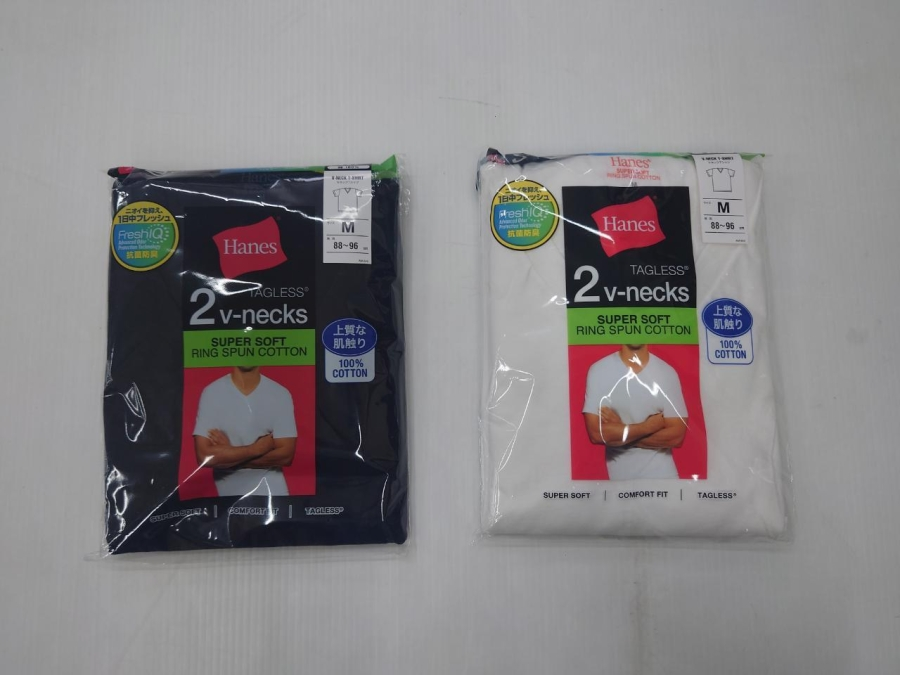 メンズ【Hanes】上代1200～1300円2ｐＶ首Ｔｼｬﾂ　20個　1003554851