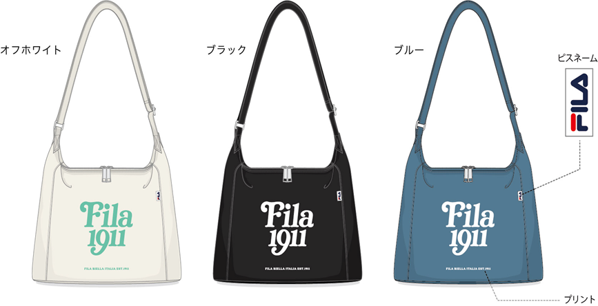 1セット限定！　FILA　キャンバスショルダーバッグ　3色こみ　95個セット　FM2396