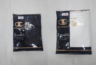 【Champion】紳士　2P　半袖Tシャツ　クルー/Vネック　20個入り 1003489661・1003489651