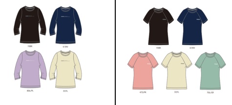 Kaepa　レディース　メッシュTシャツ　半袖/7分袖　パンツ　全4-5色アソート 　30枚入り KL701233・701234