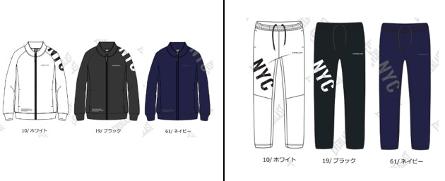EVERLAST　スムース　ジャケット/パンツ　全3色アソート　30枚入り ELC51906・51308