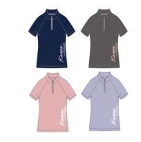 Kaepa　レディース　ライトワッフルハーフジップTシャツ   全4色アソート 　30枚入り KL702132