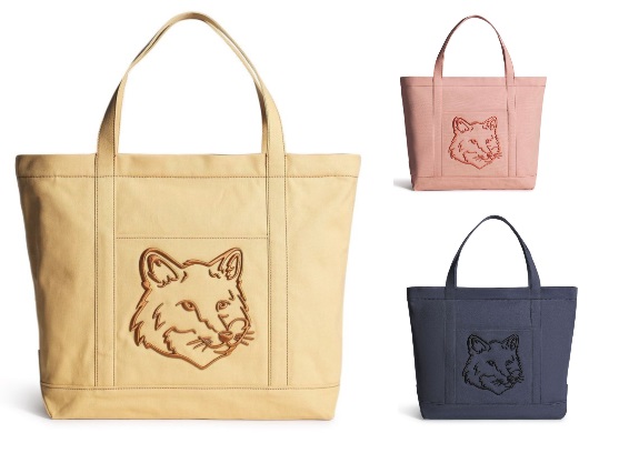 Maison Kitsuné 　メゾンキツネ　FOX HEAD LARGE TOTE　ラージキャンバストートバッグ 全3色　1個から購入可能！ LW05104WW0107