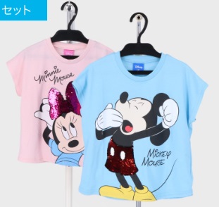 女子　ディズニー　ミッキー＆ミニーＴシャツ　Tシャツ　8枚入り 496476