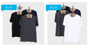 紳士　半袖　丸首/Ｖ首　Ｔシャツ　40枚入り 496791・496792