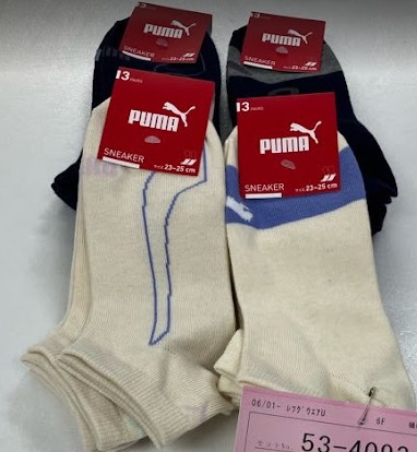 婦人　PUMA　スニーカーソックス　3P　30個入り 53-4093