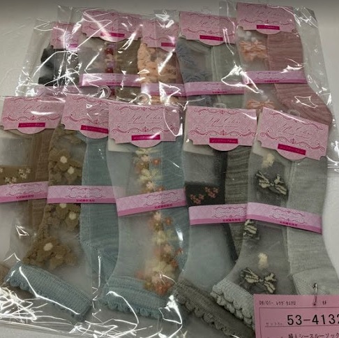 婦人　シースルーソックス　ショート丈　100足入り 53-4132