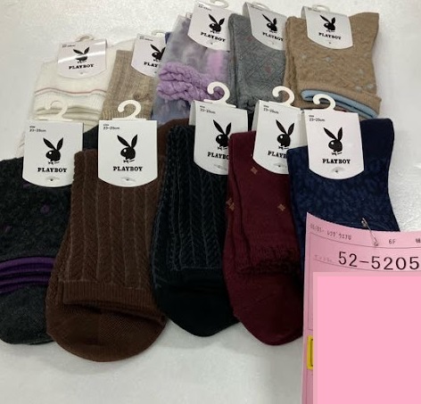 婦人　PLAYBOYクルーソックス　50個入り 53-5205