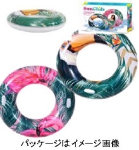 トロピカル柄　浮き輪　115㎝　12個入り 37598