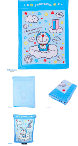 I'm doraemon ドラえもん/くまのプーさん　　お昼寝ケット　5枚入り 4992272441000・4992272440973