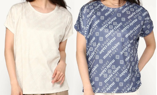 【marie claire sport】レディース　ロゴバイヤスP Tシャツ　全2色アソート　84枚入り 414950　
