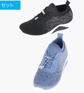 婦人　ストーン付きシューズ（ひも）　24足入り 498933　