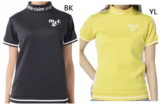 【marie claire SPORT】 マリクレール　レディース　半袖モックネックシャツ　全2色アソート　12枚入り 713618