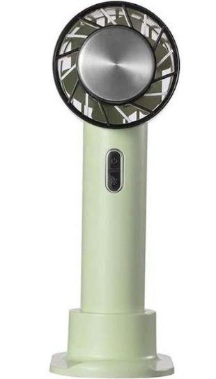 冷却パッド付（ペルチェ式）　USB充電式　ハンディファン　くすみグリーン　24個入り 4573242549799