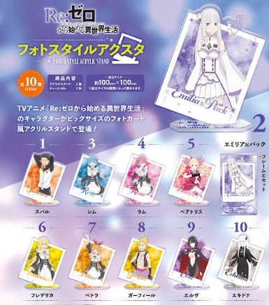 Reゼロフォトスタイルアクスタ　食玩ガム入り　全10種アソート　320個入り 4582138608892