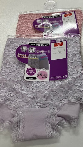 婦人　綿ベア天　骨盤押さえ　フロントレース/Vレース　ショーツガードル　30枚入り 50-4813・50-4814