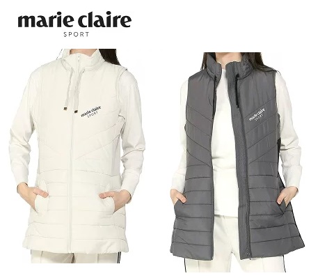 【marieclaire 】マリクレール　レディース　素材切替 中綿 ロングベスト　全2色アソート　12枚入り 444708