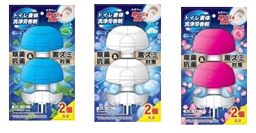 トイレ液体洗浄芳香剤　ミント  /ソープ/ローズ　48個入り 4580575 375414・4580575 375421・4580575 375438