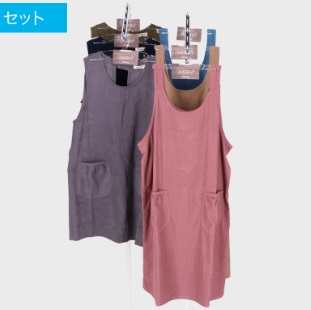 婦人　コーデュロイエプロンアソート　18枚入り 464030
