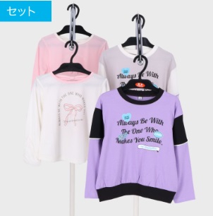 キッズ　小寸　長袖Ｔシャツ　全2柄アソート　18枚入り 464131