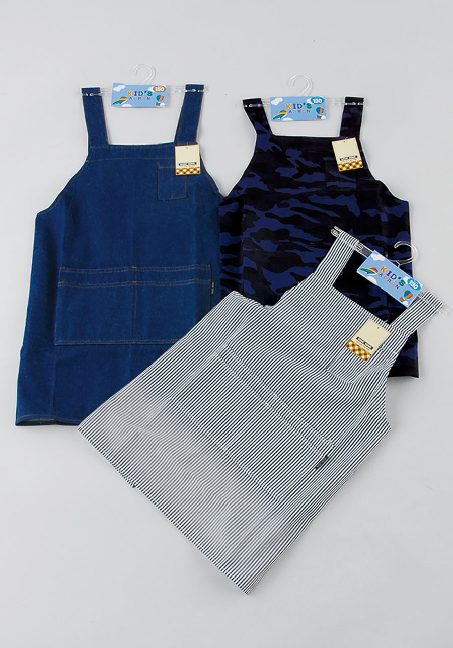 子供デニムヒッコリー迷彩H型エプロン　18個　1003792081