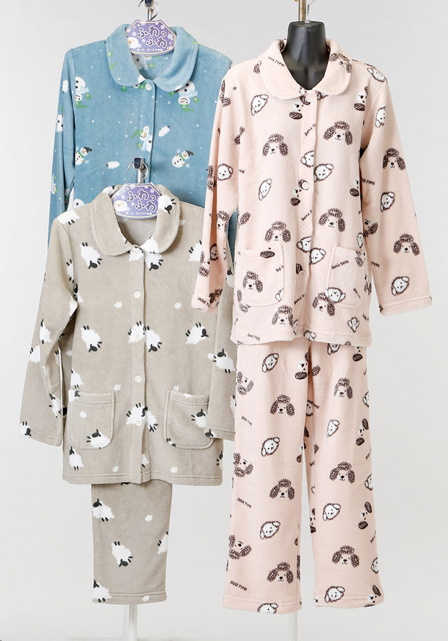 婦人サンゴフリース前開きパジャマ　9個　 1003455762