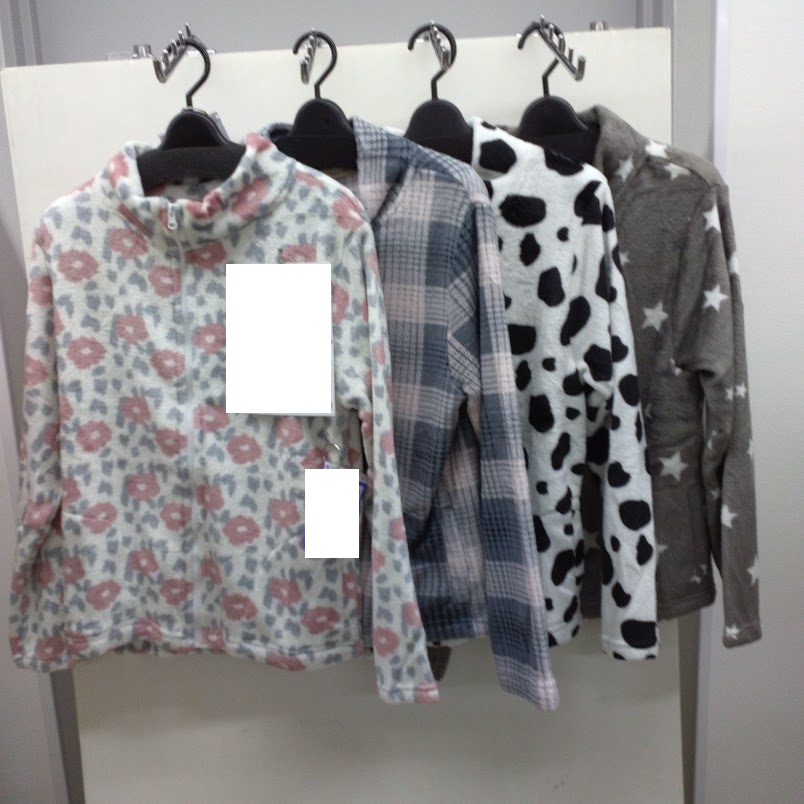 婦人　総柄もこもこフリースジップJKT　16個　1003728401　/　大寸総柄もこもこフリースジップJKT　16個　1003728411