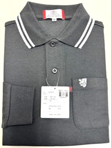 BROAD MIND　長袖鹿の子ポロ　衿2本ライン・胸ポケット刺繍　20枚　36-6240