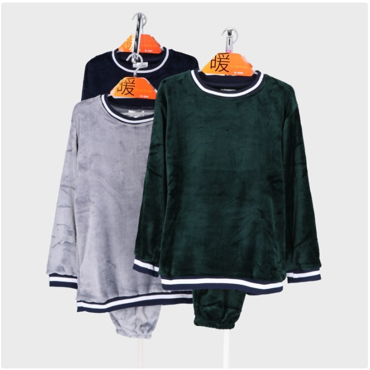 紳士リブボーダーもこもこスーツ　10個　465696