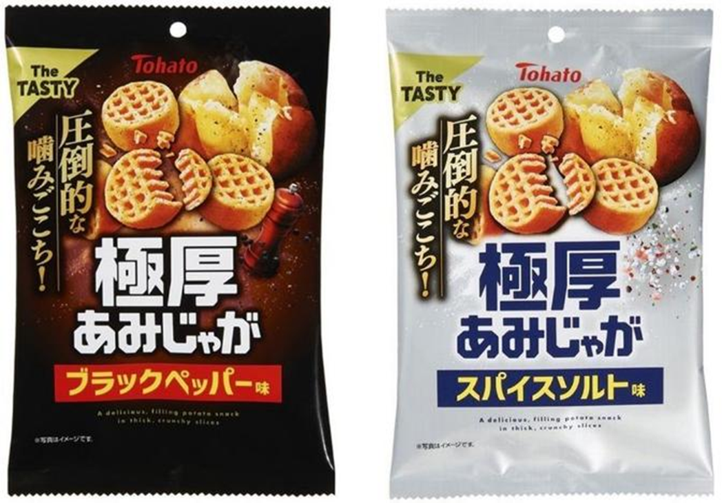 東ハト　極厚あみじゃが　ブラックペッパー味・極厚あみじゃが　スパイスソルト味　2種アソート　96個セット　4901940115747　4901940115754
