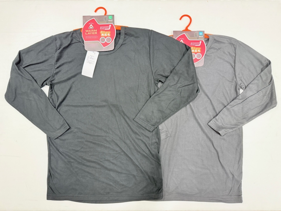 紳士両起毛長袖丸首　40個　1003801061　/　紳士両起毛長袖ハイネック　40個　1003801071