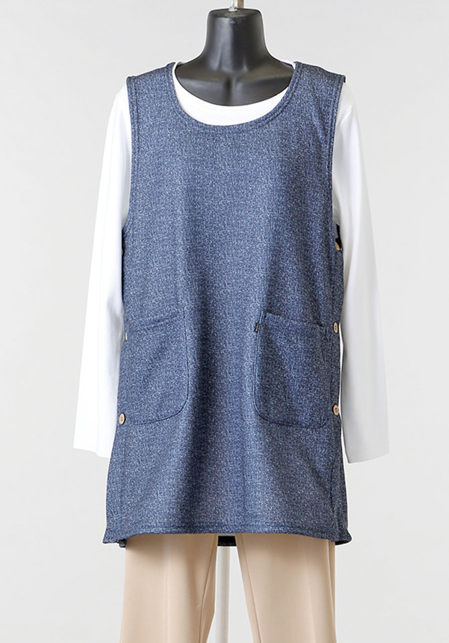 デニム風ニット裏起毛タバード エプロン　15個　1003677451