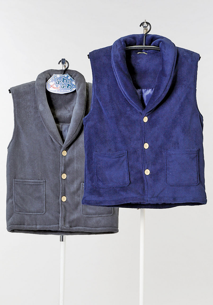 紳士マイクロファイバーヘチマ衿ポンチョ無地　6個　1003457482