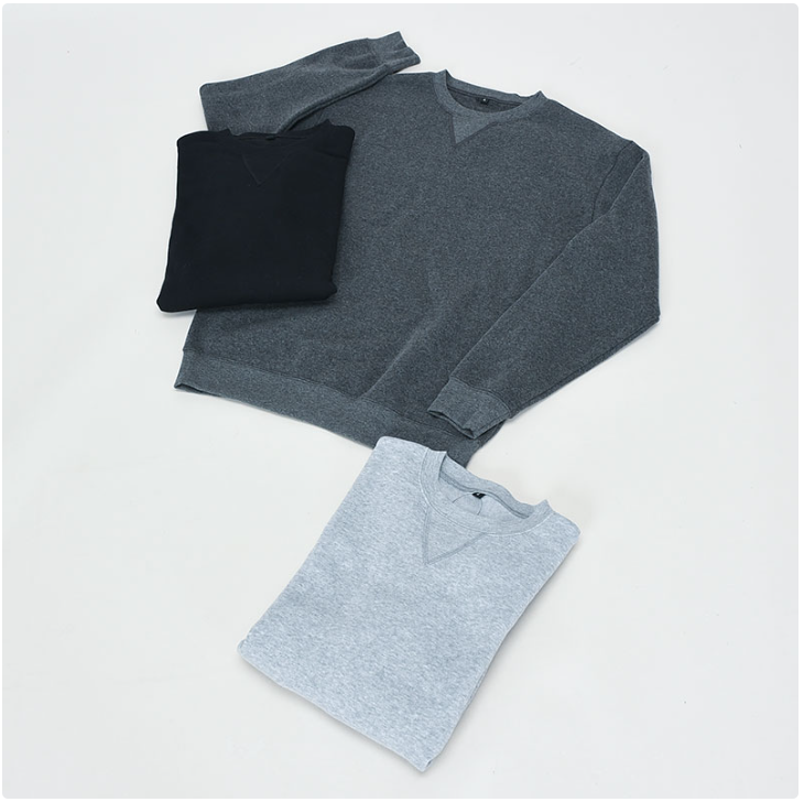 紳士綿混裏起毛無地クルートレーナー　10枚　731090