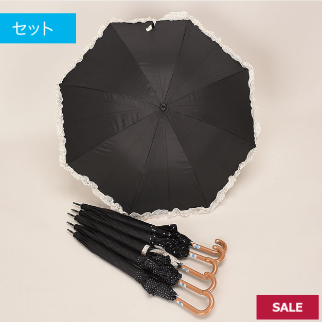 晴雨兼用長裏シルバー５０ｃｍ手開き傘　36本　288356