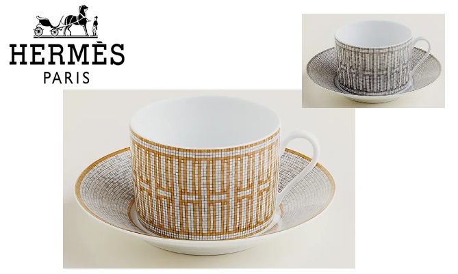 【HERMES】エルメス　モーニングカップ＆ソーサー　1箱2点　　全2色　1箱入り 026015P・035015P