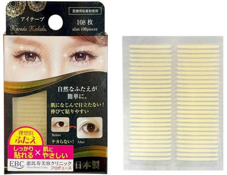 【日本製】医療用粘着剤 使用　自然なふたえがカンタンに！アイテープ　108枚入り　～KARADA KEIKAKU～ 600個入り 4580045010012