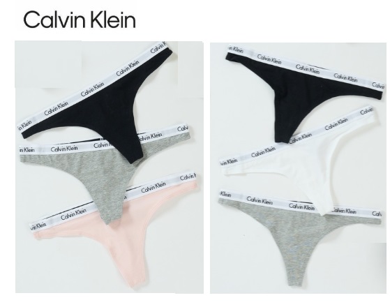 【Calvin Klein】カルバンクライン　レディース　3P　Tバックショーツ　全2サイズアソート　全2色カラーセット　3個入り QP1259O
