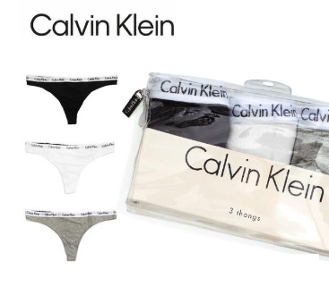 【Calvin Klein】カルバンクライン　レディース　CAROUSEL 3 PACK THONGS 　Tバック　全3サイズアソート　3個入り QD3587