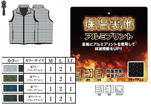 290Tタフタ杢プリント薄中綿細キルト裏アルミ 全4色アソート 16枚入り GMW-44431
